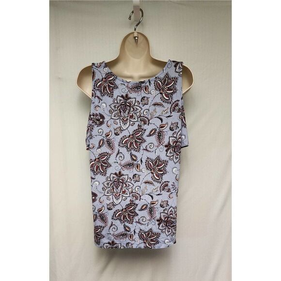 Love Fire Womens Cold Shoulder Top Size L Multicolor Floral V-Neck Short Sleeve - Picture 3 of 7